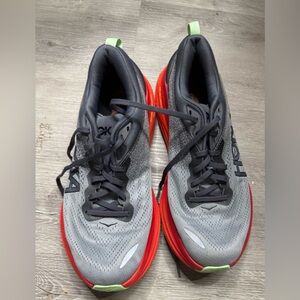 Hoka Men's Gray and Red Athletic Shoes